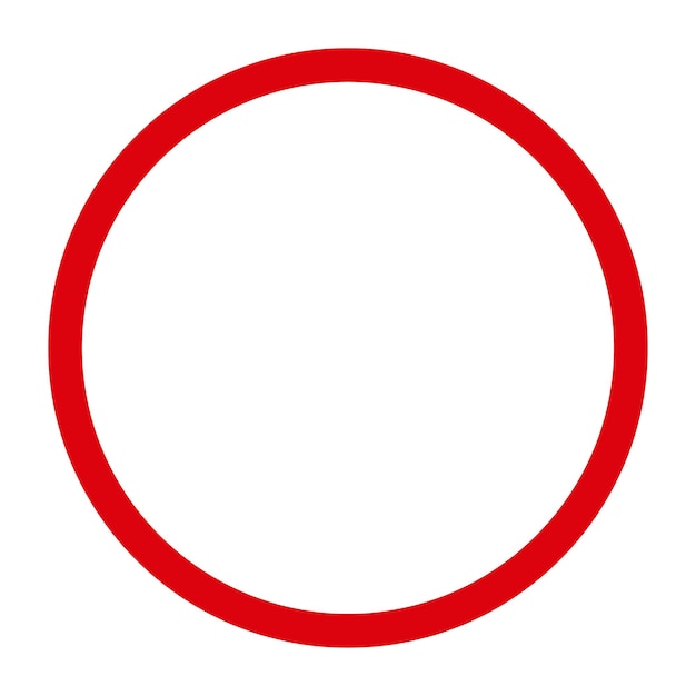 Red circle. Prohibit symbol. Empty road sign