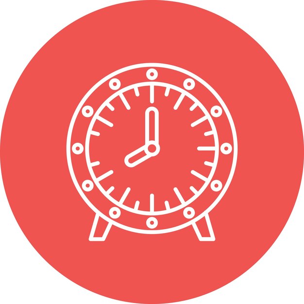 Vector a red circle with a clock face and the words  hands  on the face