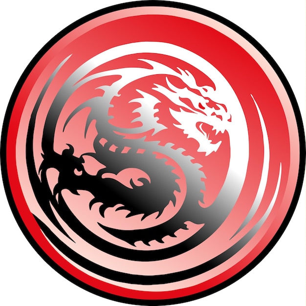 Vector a red circle with a dragon on it