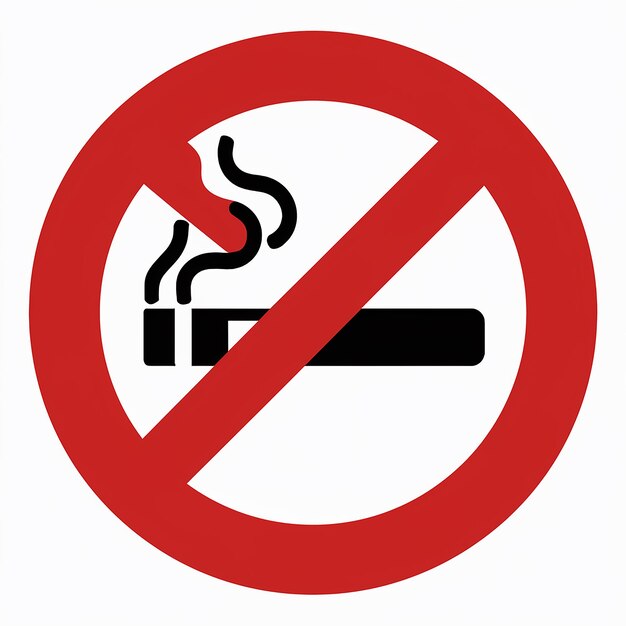 a red circle with a no smoking sign in the middle