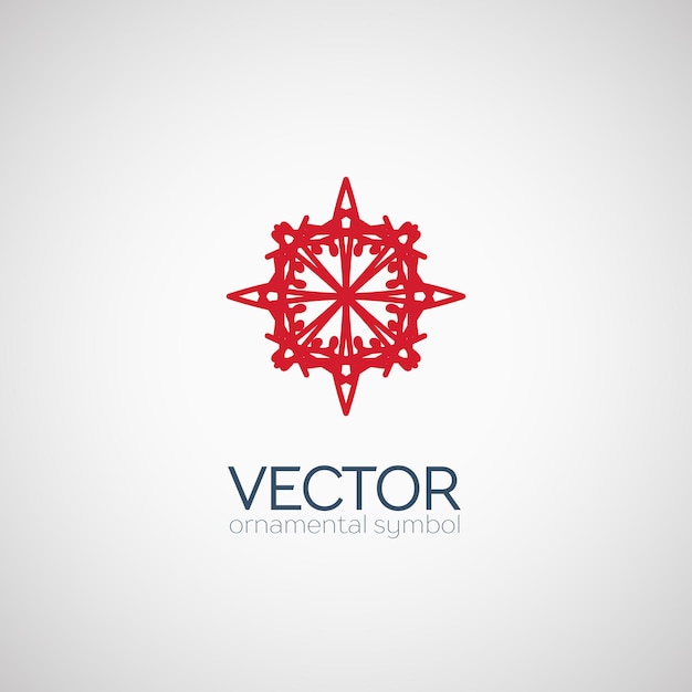 Vector red circular ornament vector geometric symbol or emblem