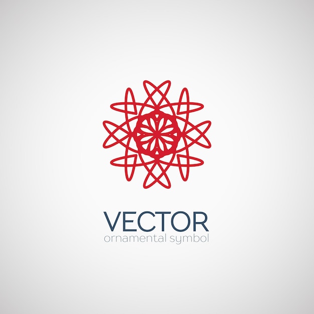 Red circular ornament Vector geometric symbol or emblem