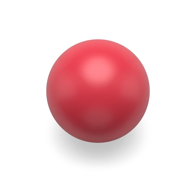 Modello 3d trasparente della sfera del cerchio realistico lucido classico rosso per il vettore di progettazione del pallone o del globo