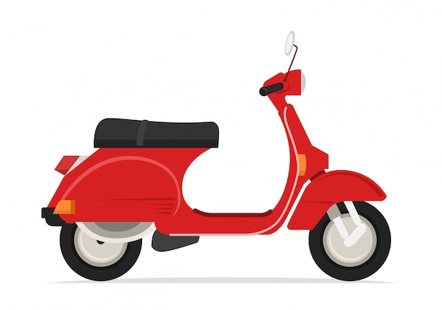 red classic scooter motorcycle