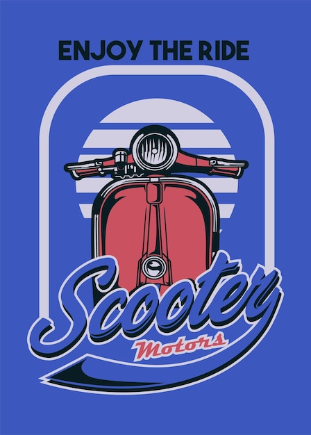 Vettore scooter classico rosso