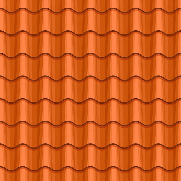 Red Clay Tile Roof seamless pattern