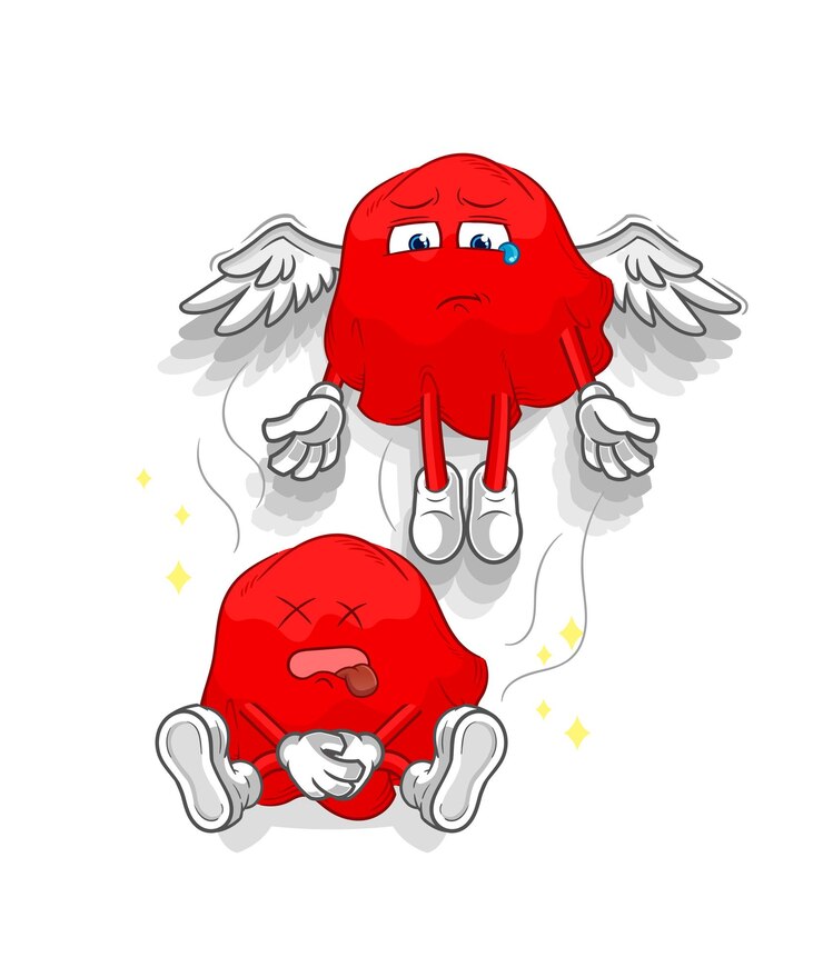 Vector red cloth spirit leaves the body mascot cartoon vector