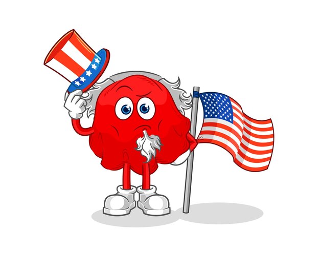 Red cloth uncle sam character cartoon mascot vector