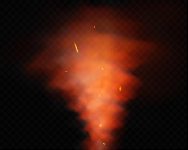 red cloud of smoke and fogvector illustration