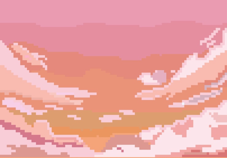 Vector red cloud view with pixel art style