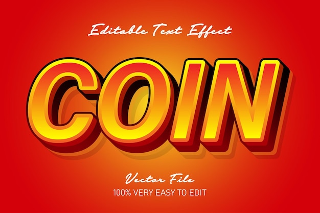 red coin text effect editable text