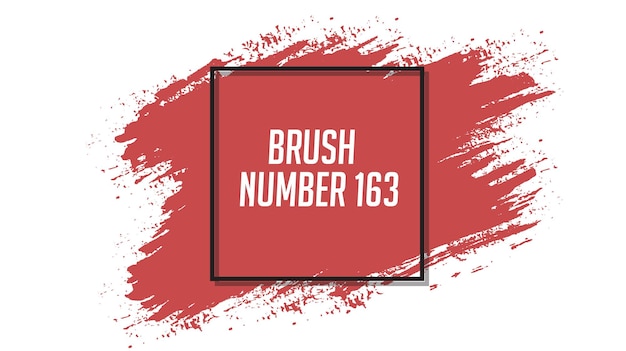 Red color brush stroke banner template