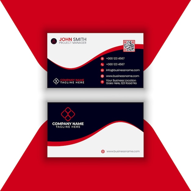 Red color Business card template