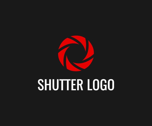 Red Color Camera Shutter Logo Design Vector Template