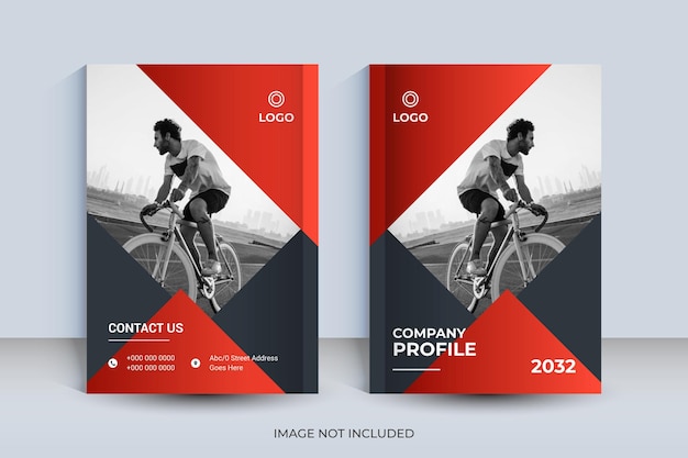 Red color corporate a4 book cover design and annual report and magazine template