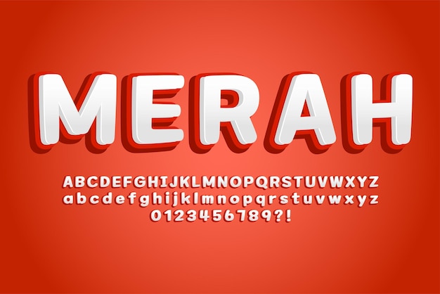 Red Color Cute Cartoon Font Design