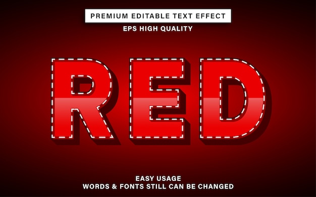 red color editable text effect