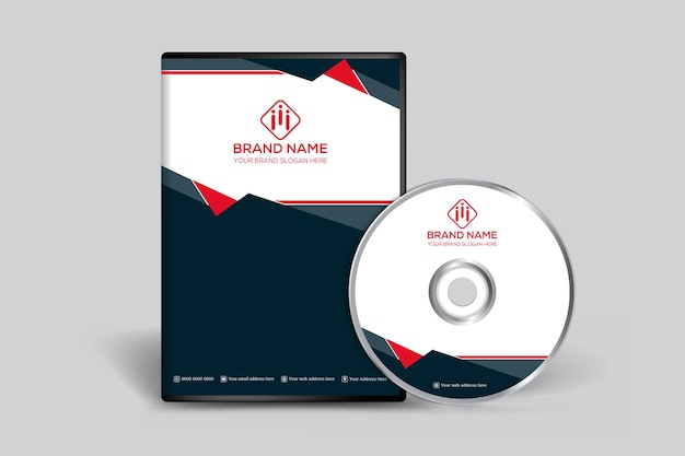 Red color geometric DVD cover