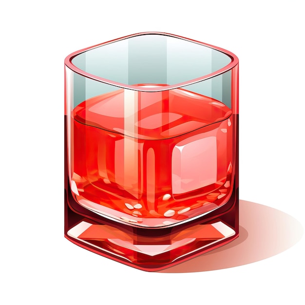 Vector red color glass isometric vector white background isolate