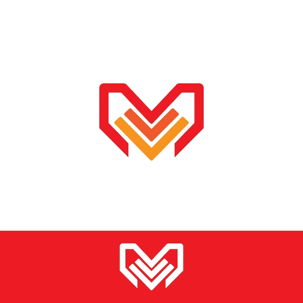 Vector red color letter m