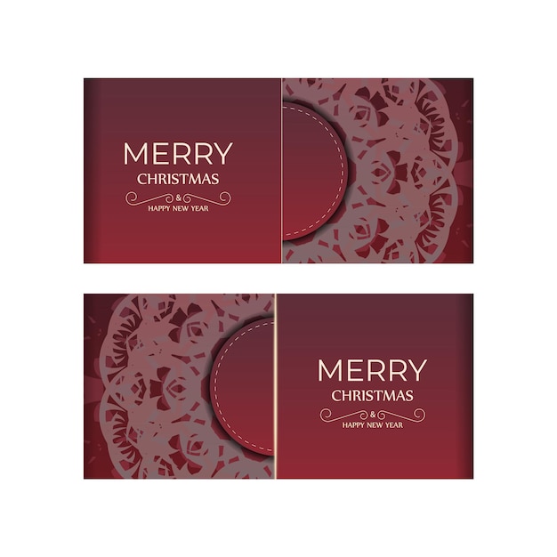 Red color merry christmas flyer with luxury ornaments