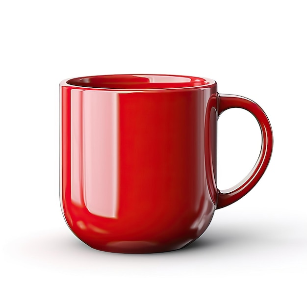 Vettore colore rosso tazza vettore piatto sfondo bianco isolato in alto