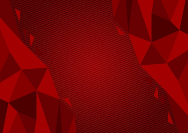 Red color polygon abstract vector background