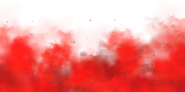 Vector red colorful smoke clouds isolated on white background realistic mist effect fog vapor in the air