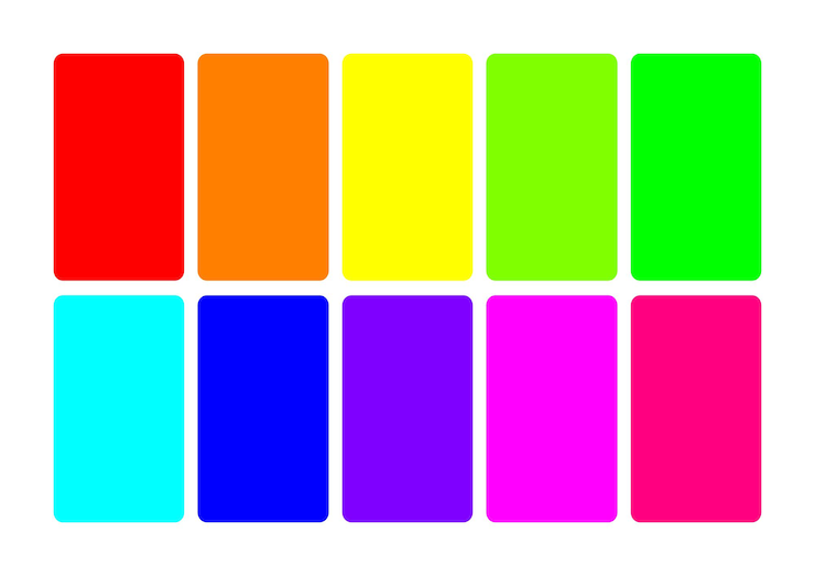 Vector red colorful vibrant spectrum palette vector illustration