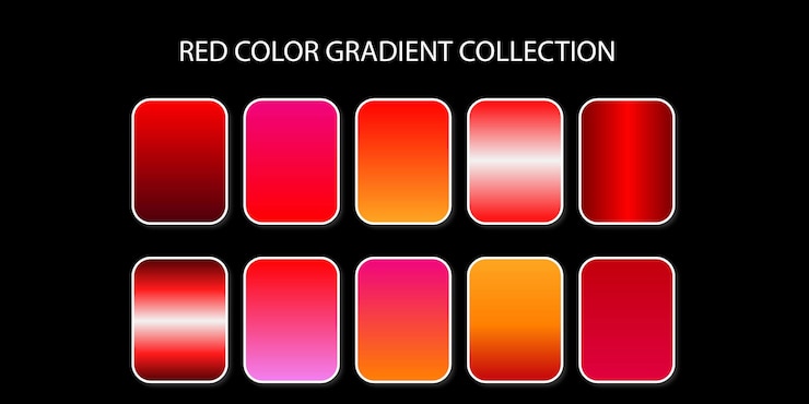 Vector red colorgradient colorcollection