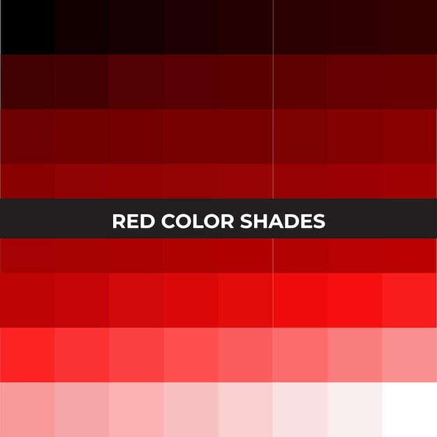 Vector red colour palette shades of red