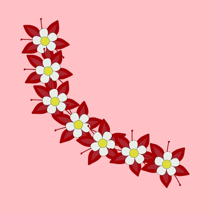 वेक्टर red columbine flower pattern with pink background