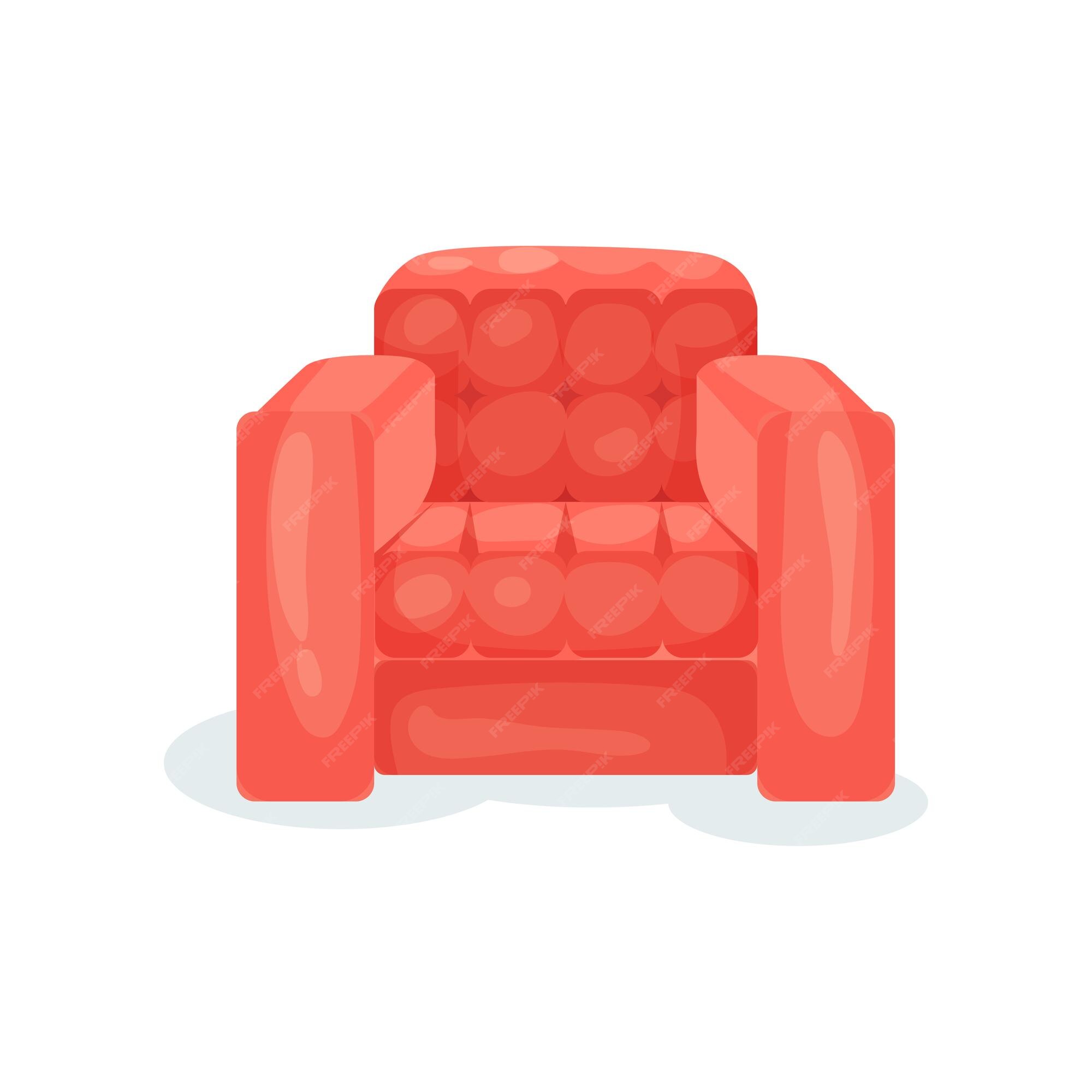 Premium Vector Red comfortable armchair living room furniture