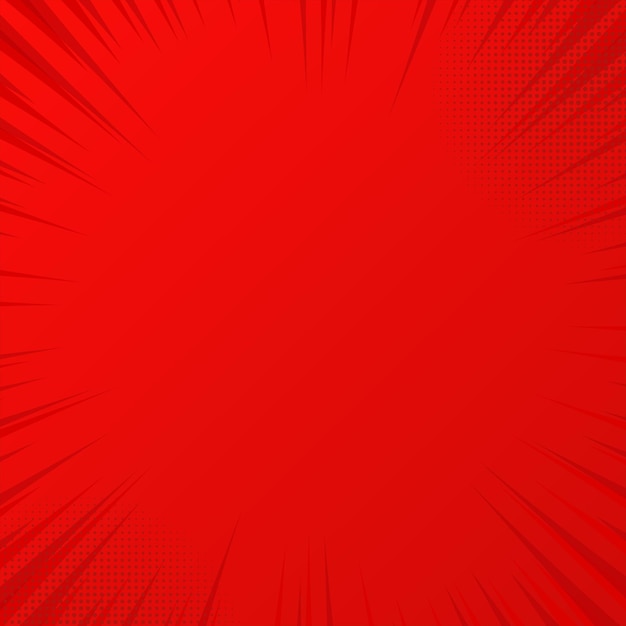 Red comic zoom rays cartoon background