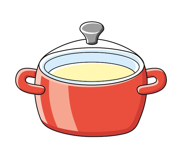 Vector red cooking pot