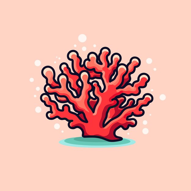 Vector a red coral with a white dot on it