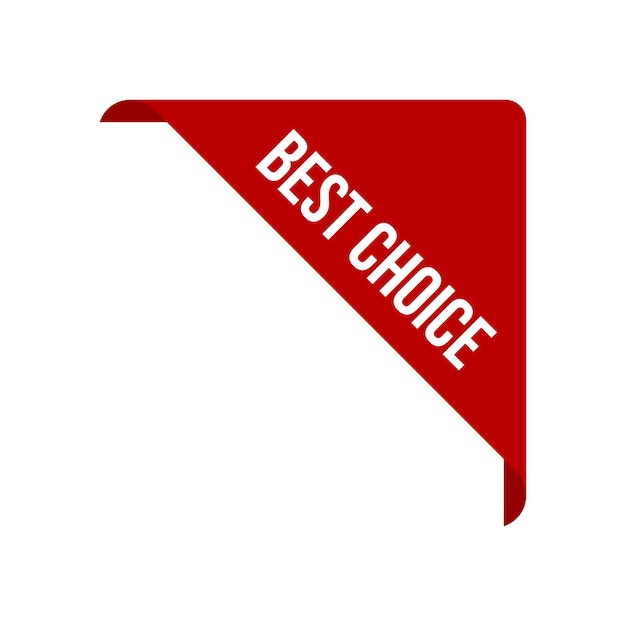 Red Corner Best Choice Ribbon Vector Design Template