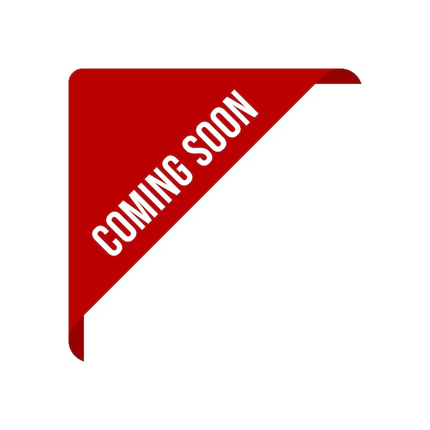 Red Corner Coming Soon Ribbon Vector Design Template