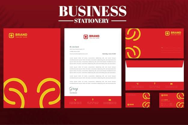 Red Corporate Business identity Stationery