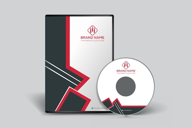 CD 봉투 및 DVD 케이스에 대한 빨간색 회사 비즈니스 템플릿