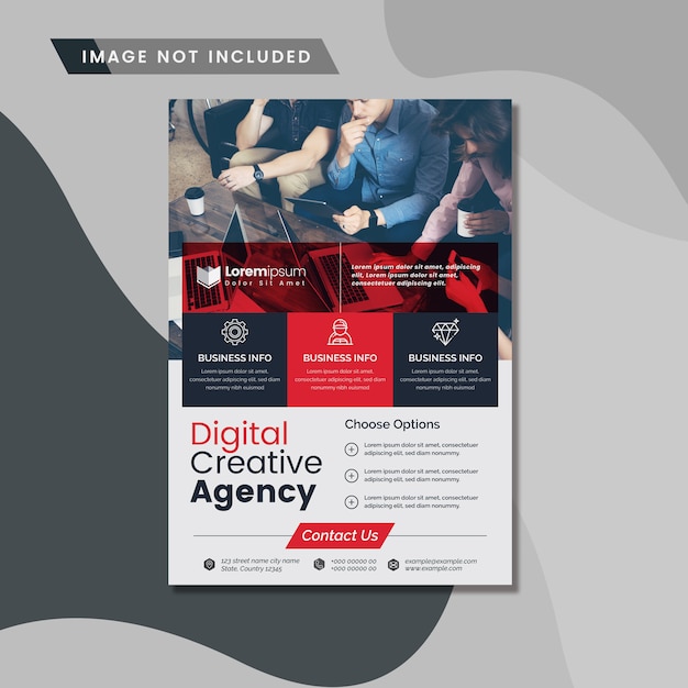 Vector red corporate flyer template