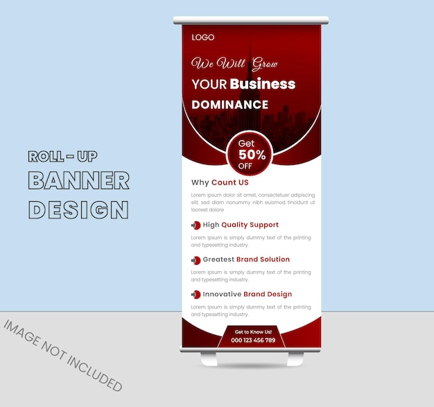 Red Corporate Roll up banner design