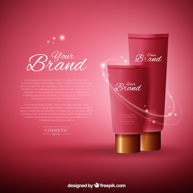 Vector red cosmetics background