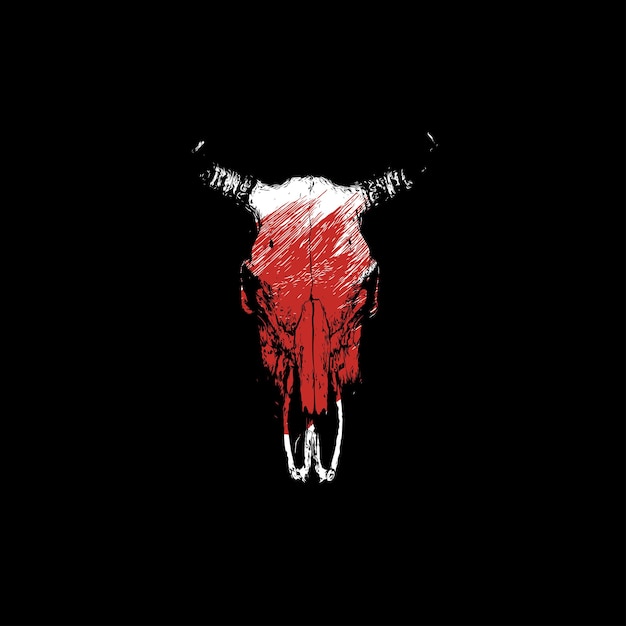 Vector red cow skull conceptual artwork