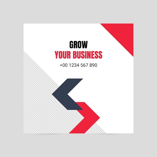 Vector red creative grow your business social media cover template