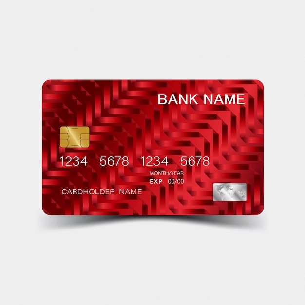 Red credit card design.