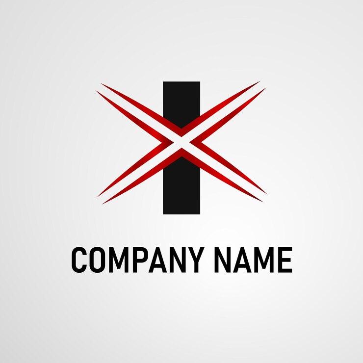 Red Cross Initial Logo Of Letter I