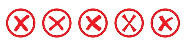 Vector red cross mark icon false