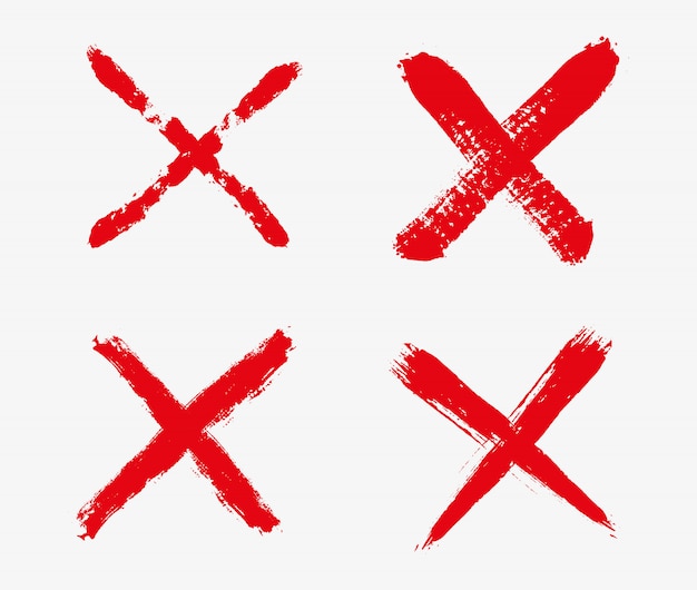 Red cross mark icons