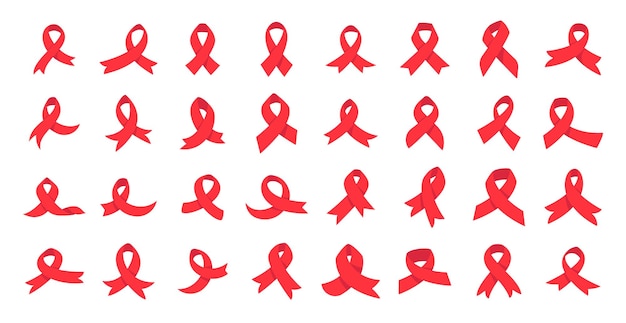 Лента Красного Креста, информационная кампания по Всемирному дню борьбы со СПИДом, знак профилактики инфекционных заболеваний